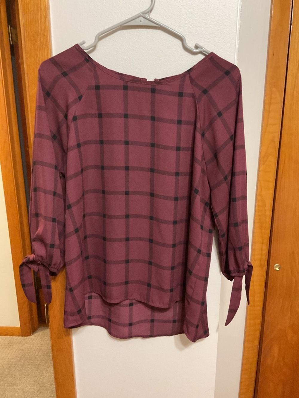 Papermoon medium burgundy and black blouse
